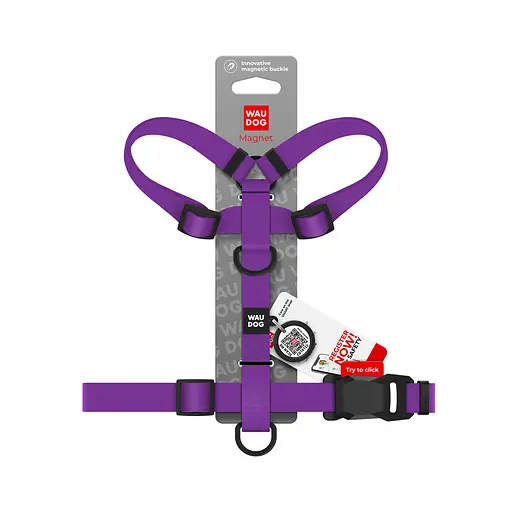 Шлея для собак водостійка анатомічна Н-подібна Waudog Magnet з QR-паспортом магнітна пряжка-фастекс S Ш 15 мм А 28-42 см В - фото 5