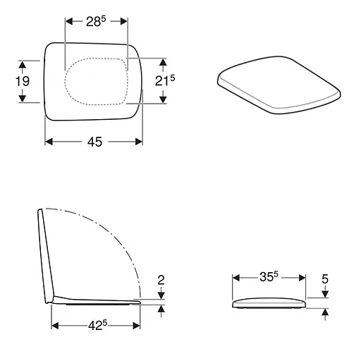 Сидение для унитаза Geberit Selnova 500.333.01.1 Soft Close, Белый - фото 2