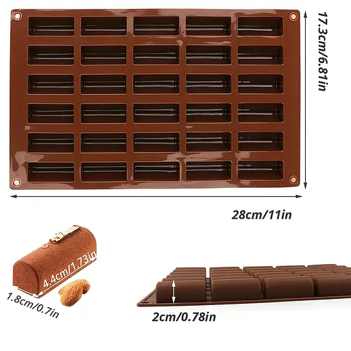 Форма силиконовая на 30 ячеек для батончиков, шоколадных конфет и льда, Kitchen Master Коричневый 87419 - фото 4