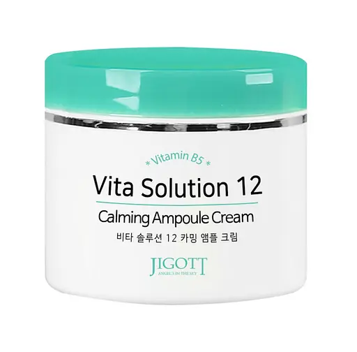 Успокаивающий крем для лица Vita Solution 12 Calming Ampoule Cream Jigott 100 мл - фото 1