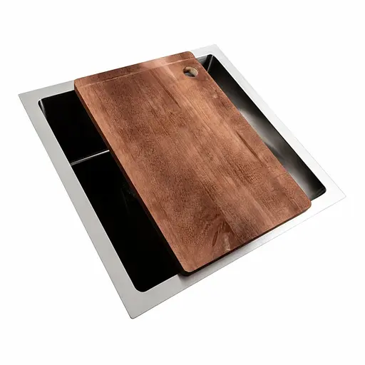 Кухонная мойка нержавейка СМ 44x44 Platinum Handmade (монтаж под столешницу), Нержавеющая сталь - фото 6