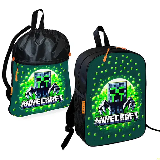 Школьный рюкзак детский Minecraft + Сумка для обуви спортивной формы рюкзак-мешок для мальчика (01733)