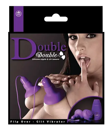 Помпа для сосков с вибрацией Orion Double Double Nipple and Clitoris Stimulators 7 см фиолетовый - фото 3
