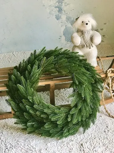 Венок хвойный рождественский Hvoya Classic литой зеленый 60 см - фото 3