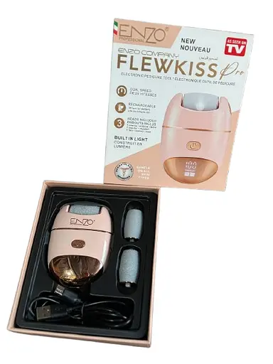 Електрична пемза Flewkiss pro Enzo EN-7101 зі змінними насадками для пяток 5 Вт Розовий - фото 3