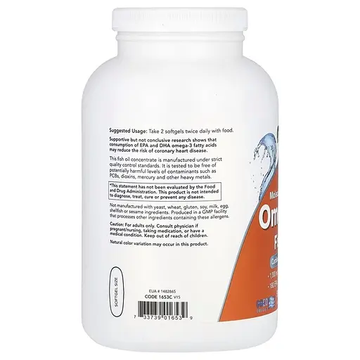 Омега-3 1000 мг у м'яких капсулах №500 Now Foods Omega-3 - фото 3