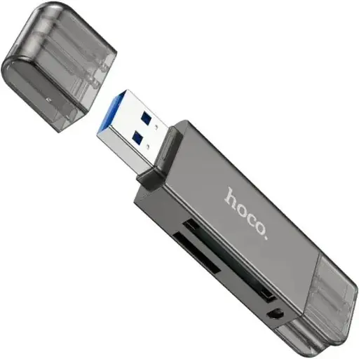 Кардрідер USB Hoco HB39, чорний, Type-C / USB 3.0 - microSD / SD - фото 1