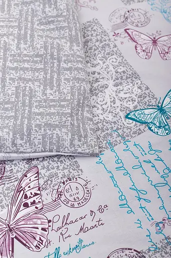 Комплект постельного белья Moon&Star King Size 220x240 наволочки 2х50х70 Butterfly Gray Бязь Gold Люкс - фото 10