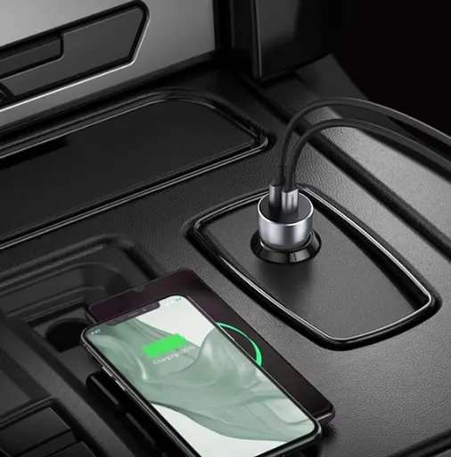 Зарядный адаптер для авто UGREEN CD213 2 порта C+U 52.5W серый - фото 6