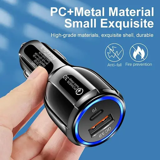 Автомобильное зарядное устройство No Brand CWa USB - Type-C QC 3.0 Black (Н051037) - фото 5