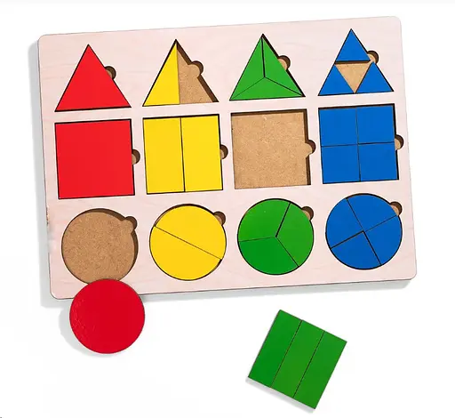 Дерев'яна розвиваюча гра "Фігури: частини і ціле" Ubee ПСД204