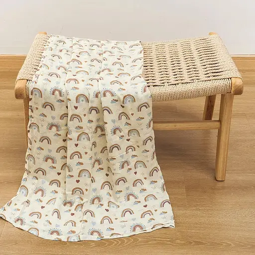 Муслинова дуже якісна пелюшка OldBro Kids Rainbow brown 100x120 см - фото 2