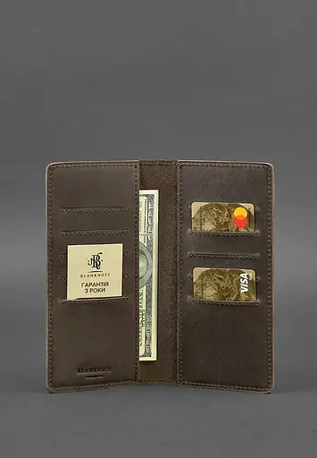Шкіряне портмоне-купюрник 11.0 темно-коричневе - фото 3