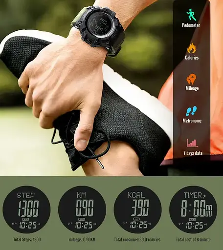 Cпортивний годинник Skmei 1356 Compass з компасом удароміцні (Зелені) - фото 7