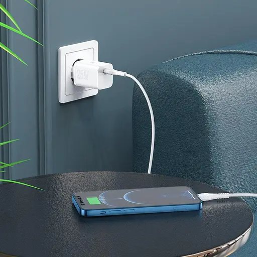 Зарядний комплект Hoco Rigorous charger set N19 Type-C to Lightning cable 25W білий - фото 5