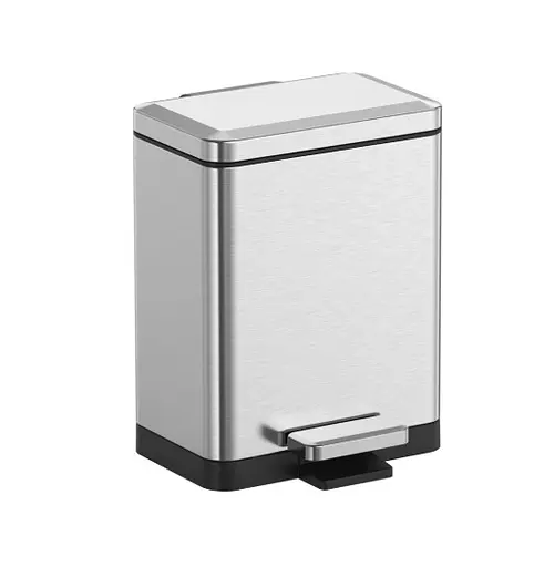 Відро для сміття Koer TC-010306-02 з плавним закриттям прямокутне 6 л нержавійка (KR5600)  - фото 2