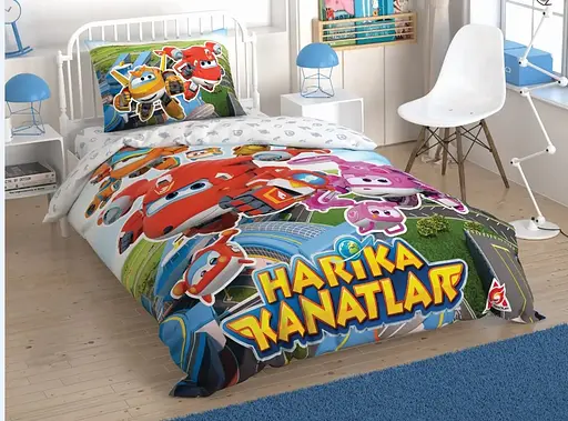 Підлітковий комплект Disney Super Wings Super Team Ранфорс / простирадло на резинці Tac pbe0051154 - фото 1