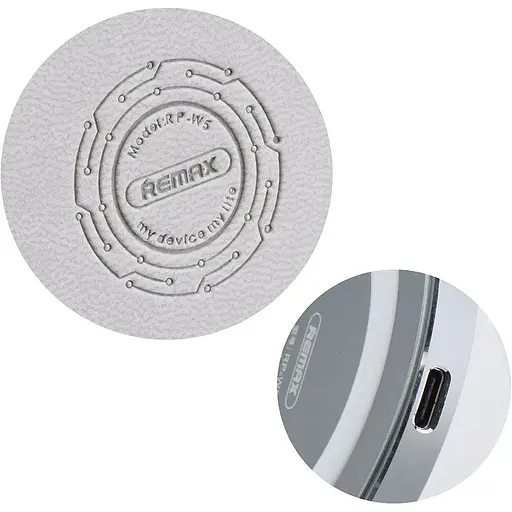 Беспроводное зарядное устройство Remax RP-W5 Round Wireless QI Grey - фото 2