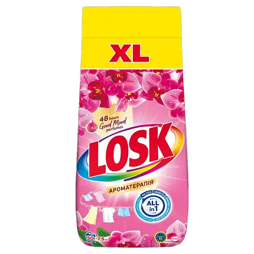 Пральний порошок Losk Ароматерапія Ефірні олії та аромат Малайзійської квітки 7.5 кг 50 циклів прання - фото 1