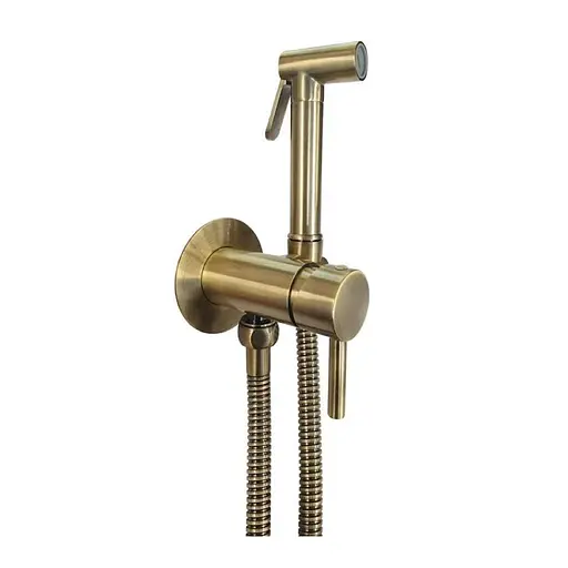 Гігієнічний душ прихованого монтажу Paffoni Tweet Round Mix зі змішувачем і шлангом (колір - бронза) ZDUP110BR - фото 1