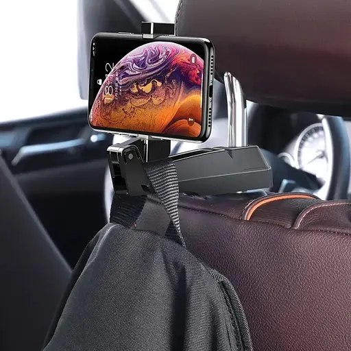 Автотримач для телефона Baseus Backseat Vehicle Phone Holder Hook Black - фото 6