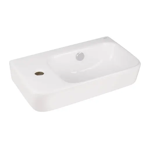 Умивальник Qtap Tern підвісний прямокутний ліва 450x260x155 мм White + донний клапан PU02O, Білий - фото 4