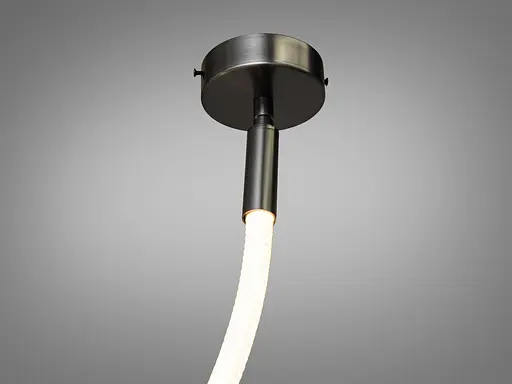 Современная светодиодная люстра шланг мощностью 22W, цвет-черный хром. - фото 3