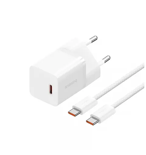 Сетевое зарядное устройство Baseus GaN5 Fast Charger (mini) 1C 30 W EU Cable Type-C to Type-C 1m P10110902213-00 - фото 1