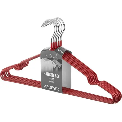 Набор вешалок Ardesto 40.5 см 10 шт красный (ARHC2810R)