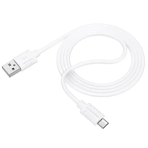 Кабель эластичный силиконовый Borofone BX52 Airy - USB на microUSB белый - фото 1