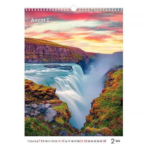 Календар настінний Axent А3 Waterfalls 2026 рік (8804-26-2-A) - фото 3