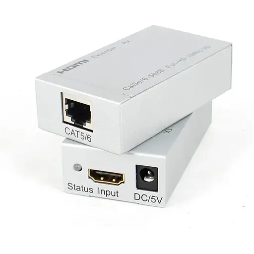 Подовжувач HDMI по кабелю UTP до 60м з БЖ 3D, (RX/TX) RTL