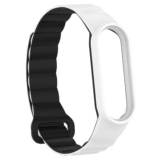 Ремешок Dual-color Magnetic для Xiaomi Mi Band 7/6/5/4/3 White/Black - фото 3