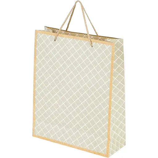 Пакет подарунковий 1633M Біло-золотий - фото 1