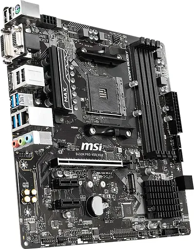 Материнская плата MSI B450M Pro-VDH Max (B450M PRO-VDH MAX) (Socket AM4, AMD B450, Micro-ATX) Б/у - фото 2