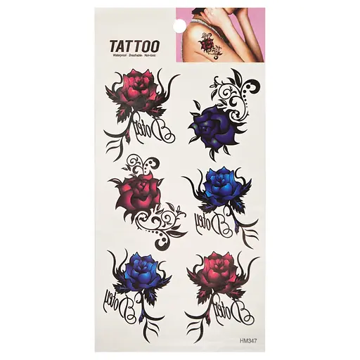 Цветные розы Tattoo 1020-HM347