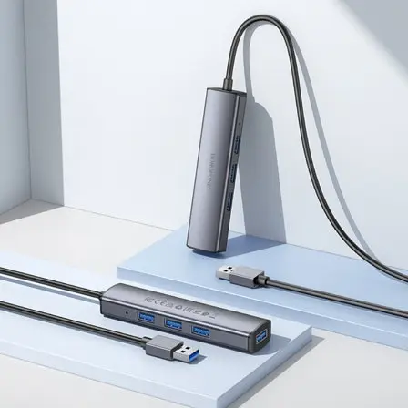 Хаб адаптер Borofone DH12 Smart 4-in-1 converter (Usb to Usb3.0x4) кабель 1.2 метра - фото 8