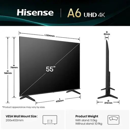 Телевізор Hisense 55A6Q - фото 3