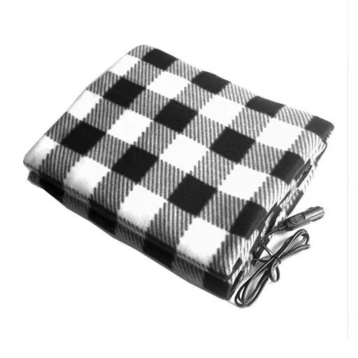 Электропростынь автомобильное питание от прикуривателя 12V 150х110 см Black-white - фото 1