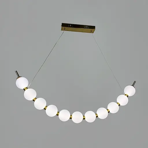 Світлодіодна дугова люстра PEARLIES на 11 білих кульок довжиною 95 см | Line F | Арт. SG45-950 AB - фото 2