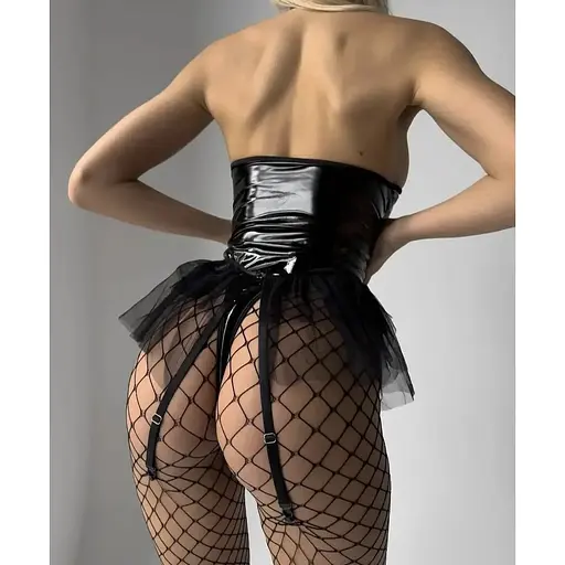 Латексний боді. Еротична білизна БДСМ одяг Сексуальний комплект L, M, S - фото 3