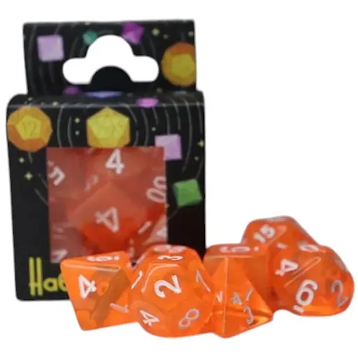 Набір кубиків Transparent 7 Dice Set - Orange , 7 шт. (g7dtran03) - фото 1