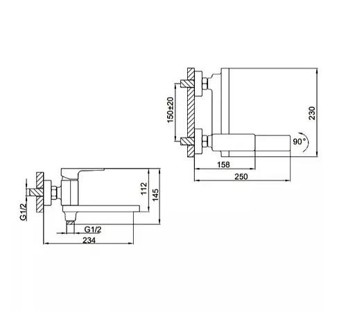 Смеситель для ванны FAOP А3209-6 - фото 9