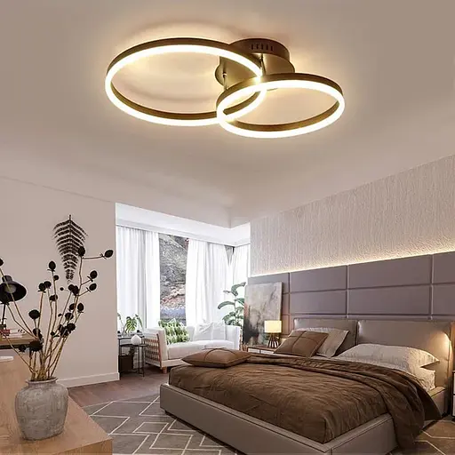 Світлодіодна чорна люстра Anelli на 2 кільця Line.F A 8008/2 BK - фото 1