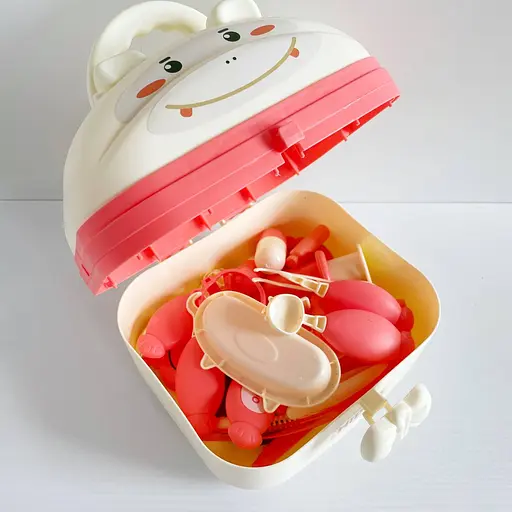 Набор доктора HZ 888 A стетоскоп, термометр, фонарик, подсветка, шприц, очки, аксессуары, в коробке (6983845401833) - фото 2