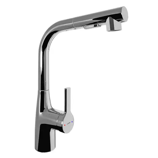 Змішувач для кухні одноважільний Zegor KFL4-A012 з витяжним гусаком Хром 30412 - фото 1