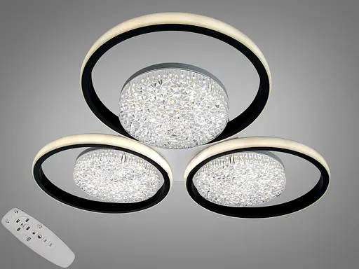 Потолочная люстра Diasha 79 Вт 3+3 черная белая пульт - фото 1