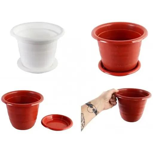 Горщик для квітів з підставкою круглий діаметр 16 см 2 л - фото 2