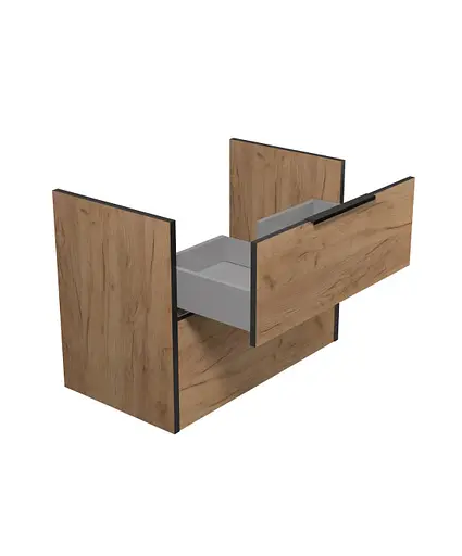 Тумба Мойдодир під стільницю Line Craft 70-А дуб крафт/Чорний - фото 4