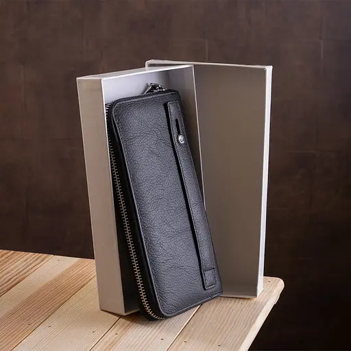 Мужской кожаный кошелек (ST45) ST Leather 10х20х3 см acs0015171 - фото 6